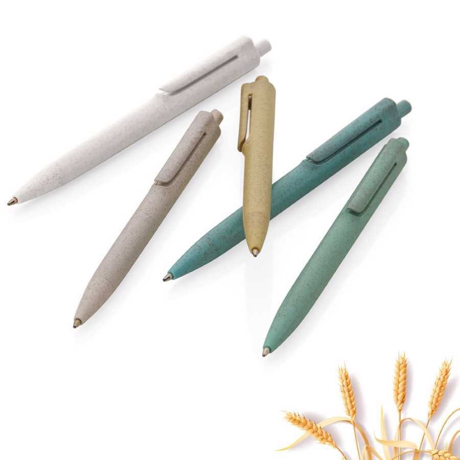 Caneta esferográfica biodegradável com fibra de trigo - CP1070TG | Brinde Shop