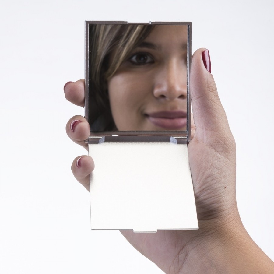 Espelho plástico Retangular Sem Aumento  - Brinde Personalizado Cód. 10250-PRA