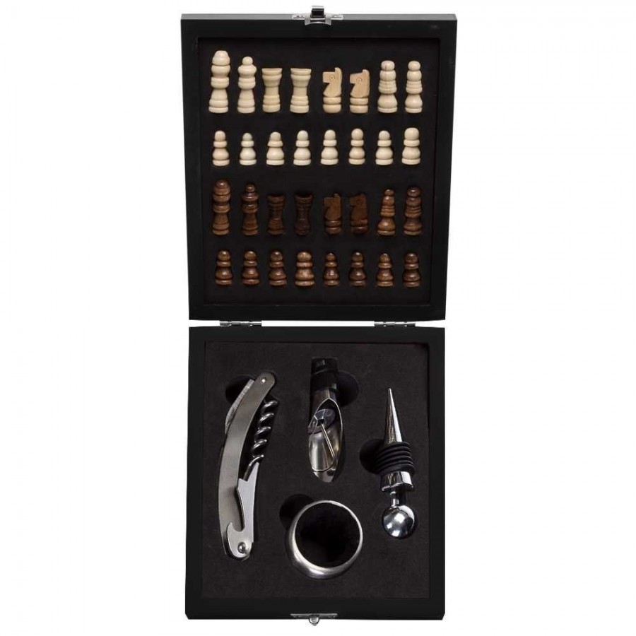 Kit Vinho Xadrez 4 peças  - Brinde Personalizado Cód. 12046