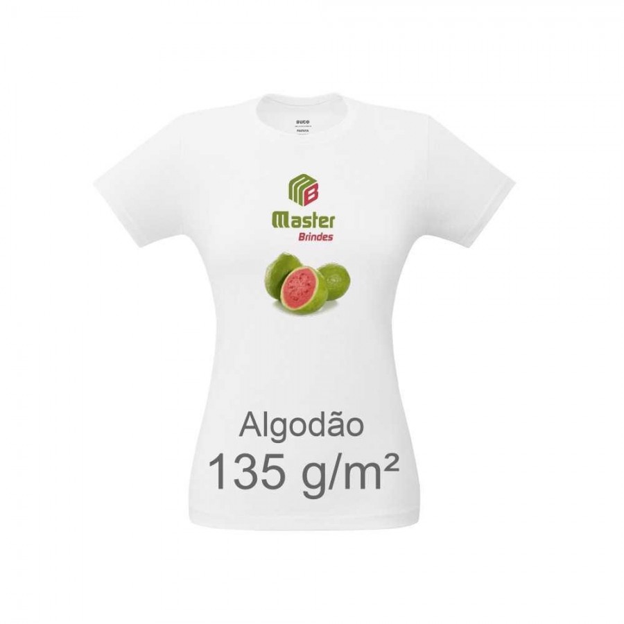 Camiseta de algodão feminina GOIABA Branca