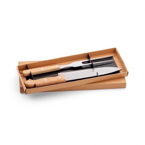 Kit churrasco em Aço inox e bambu com 2 peças - 94139-160